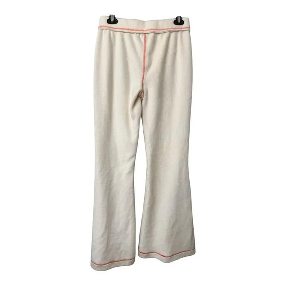 Out From Under Fleece Flare Pants Urban Outfitters Cream White and Red Pull On - Picture 8 of 10